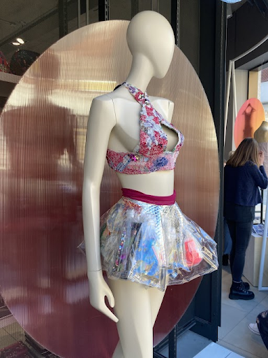 This dress is part of the sustainable fashion window display created by Leeds City College students for John Lewis, Leeds